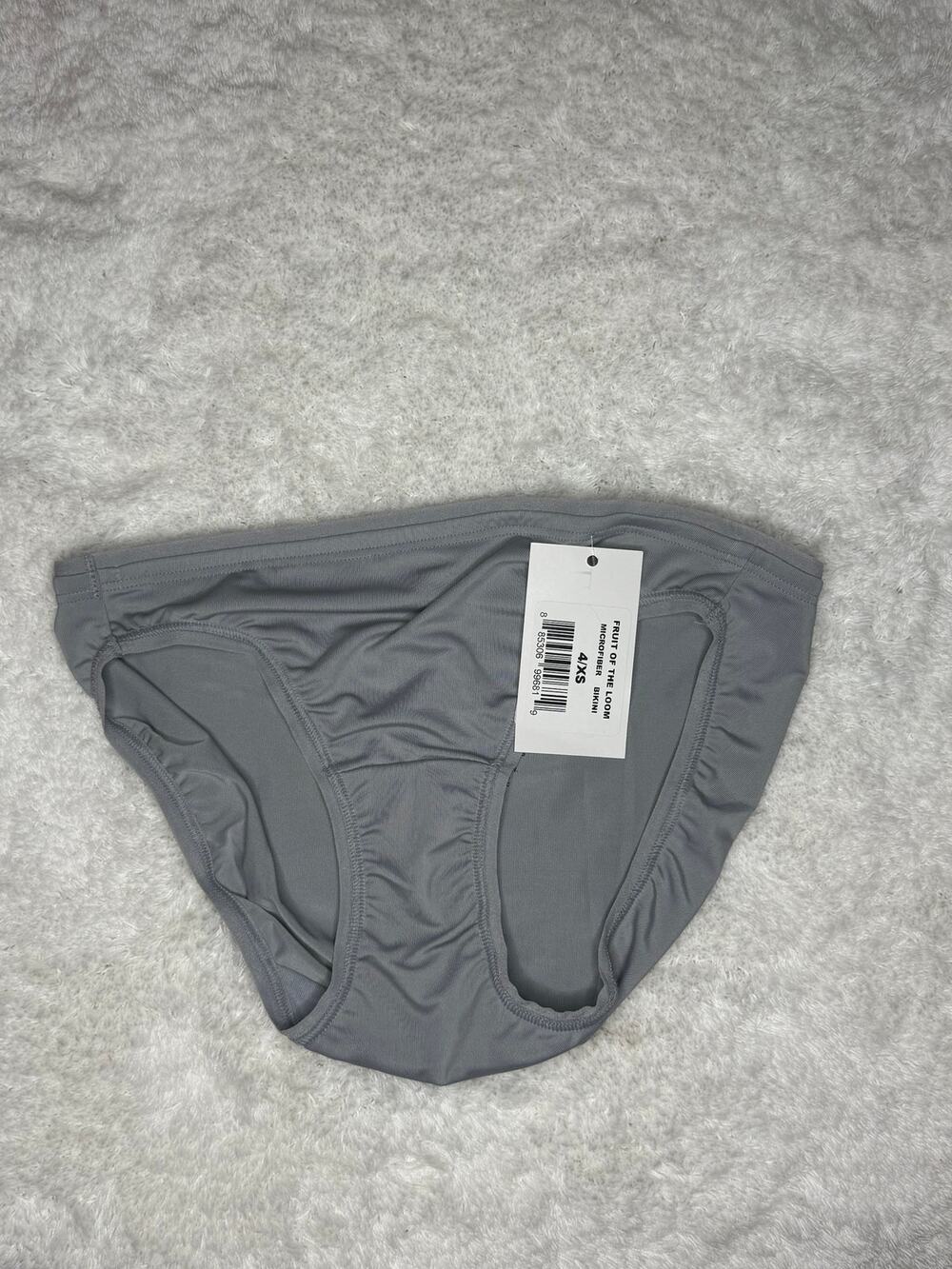 NWT Fruit of the Loom Microfiber Bikini Panty Gray Size 4/XS